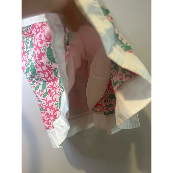 L.L. Bean Womens Skirt Pink Green Lobster Print Funky Nautical‎ Preppy Sz 12 Y2K - Picture 4 of 8